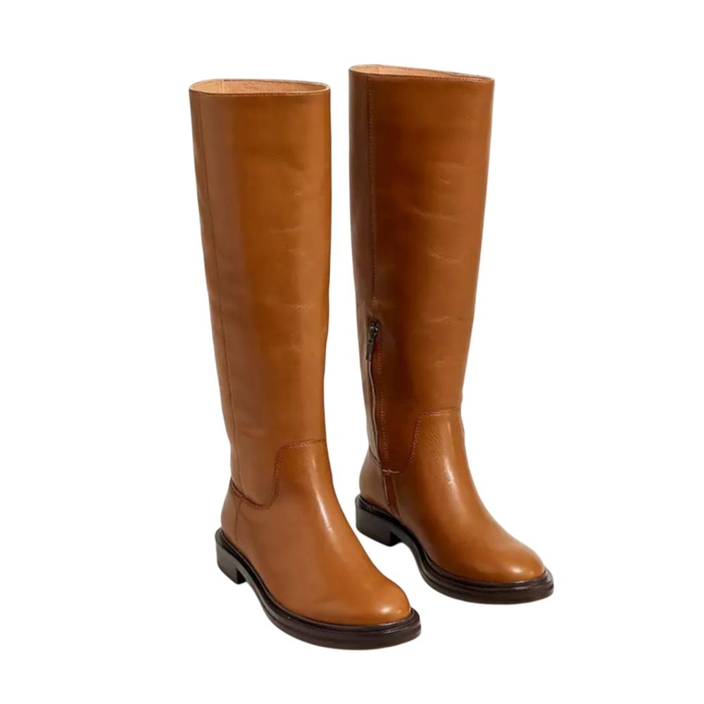 Madewell The Drumgold Boot Extended Calf in Sepia Leather Size 8.5